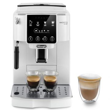 Espressor automat De’Longhi Magnifica Start ECAM 220.20.W, 1450 W, 1.8l, 15 bar, sistem de spumare lapte manual, Alb