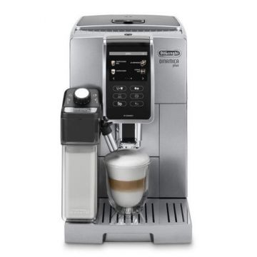 Espressor Automat DeLonghi Ecam Dinamica Plus 370.95.S, 1450 W, 19 bar, 1.8 L, Eran TFT 3.5inch, Aplicatie Coffe Link, Tehnologie LatteCrema Hot (Argintiu)