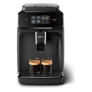 ESPRESSOR AUTOMAT PHILIPS EP1200 00, 15 BAR, 2 BAUTURI, 12 SETARI DE MACINARE, AFISAJ TACTIL, REZERVOR 1.8 L, NEGRU