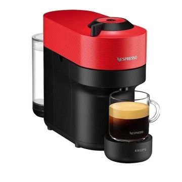 Espressor capsule Krups Vertuo Pop XN9205, 0.56L, negru cu rosu