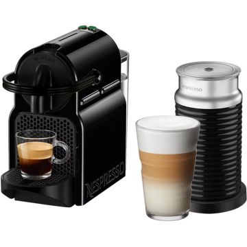 Espressor cu capsule Nespresso DeLonghi Inissia EN80.BAE + Aparat pentru spumare lapte Aeroccino, 1260 W, 19 bar, 0.7 l, Negru