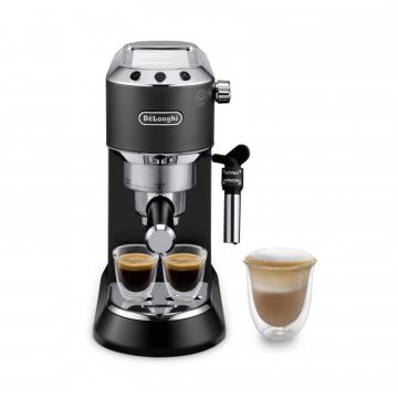 Espressor manual De, Longhi Dedica EC 685.BK, 1300 W, 1.1 L, 15 bari, Negru