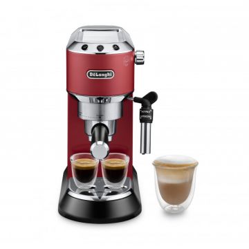 Espressor manual De, Longhi Dedica EC 685.R, 1300 W, 1.1 L, 15 bari, Rosu