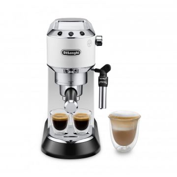 Espressor manual De, Longhi Dedica EC 685.W, 1300 W, 1.1 L, 15 bari, Alb