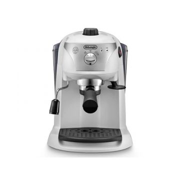 Espressor manual DeLonghi EC221.WH, 1100 W, 15 Bari, 1 L (Alb/Negru)