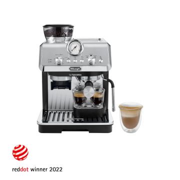 Espressor manual DeLonghi La Specialista Aarte EC9155.MB, 1400 W, 1,5L, 15 bar, Retete presetate, 3 trepte de temperatura, Kit de accesorii inclus, Negru-Argintiu