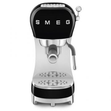 Espressor manual Smeg ECF02BLEU, 1350 W, 15 bar, 1.1 L, 3 setari temperatura (Negru)