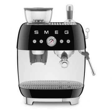 Espressor manual Smeg EGF03BLEU, 1650 W, 20 bari circuit cafea, 15 bari circuit spuma, rezervor apa 2.4 l, 250 gr cafea (Negru)