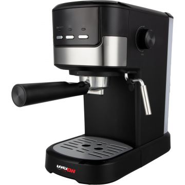 Espressor manual Vision Chef VEM15N, 750 W, 15 bar, 1.2 l, Functie spumare, Filtru dublu inox, Negru/Argintiu