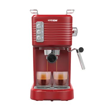 Espressor manual VISION VEM20R,20 bar, filtru dublu inox, Rosu