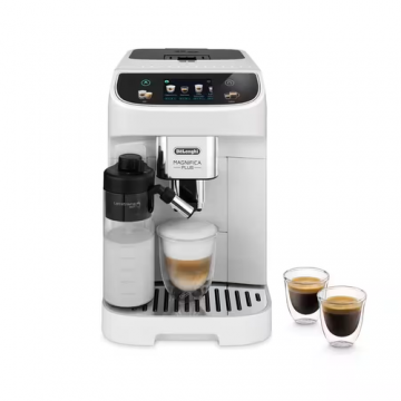 Espressor automat De'Longhi Magnifica Plus ECAM320.60.W, 1450 W, 15 bar, 15 bauturi, Recipient boabe 250 g, Rezervor apa 1.9 l (Alb)