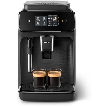 Espressor automat Philips EP1220/00 Series 1000, Spumant manual pentru lapte, Negru