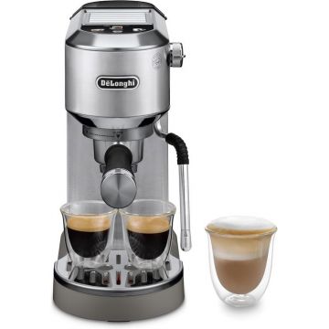 Espressor manual De'Longhi Dedica Duo EC890.M, 1450 W, 1.1 l, 15 bar (Argintiu)