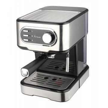 Espressor manual FRAM FEM-850BKSS, 850W, 15 bar, rezervor apă 1.5L, Argintiu