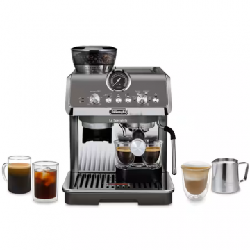 Espressor Semi-Automat De'Longhi EC9255.T La Specialista Arte Evo, 1450 W, Tehnologia Cold Extraction, 8 grade macinare, 15 bar, 1.7 L (Titan)